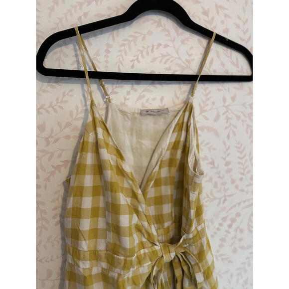 BCBG Yellow and White Gingham Wrap Mini Dress - Picture 4 of 9